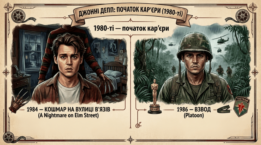 Джоні Депп фільми за роками — повна фільмографія 1980-ті — початок кар’єри