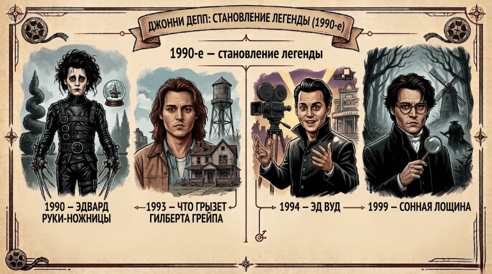 1990-е становление легенды Джонни Депп 1990-е становление легенды