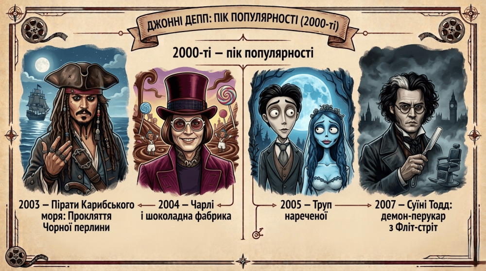 Джоні Депп фільми за роками — повна фільмографія 2000-ті — пік популярності