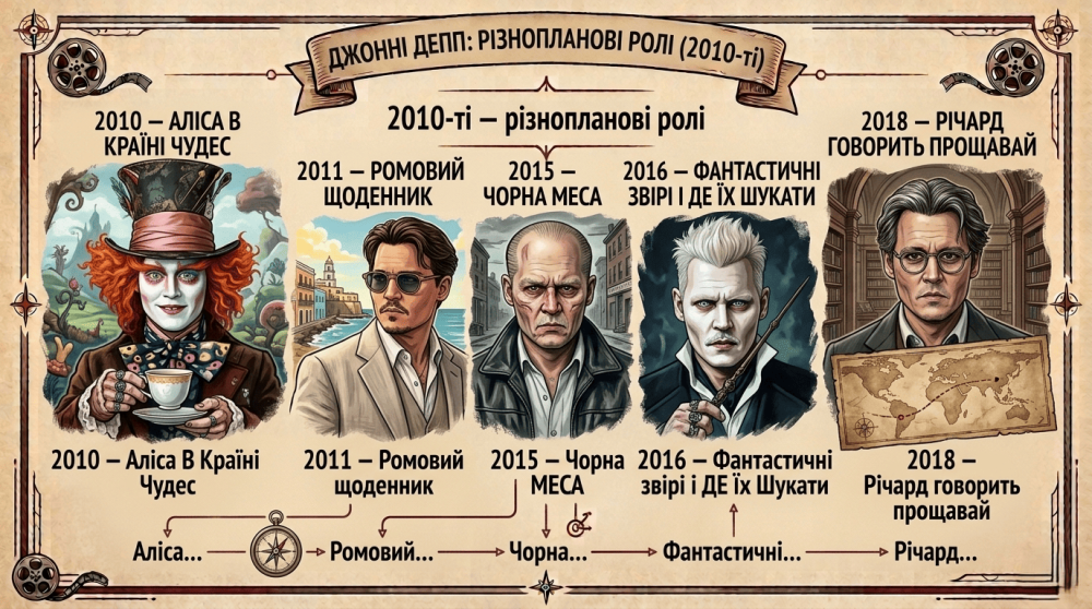 Джоні Депп фільми за роками — повна фільмографія 2010-ті — різнопланові ролі