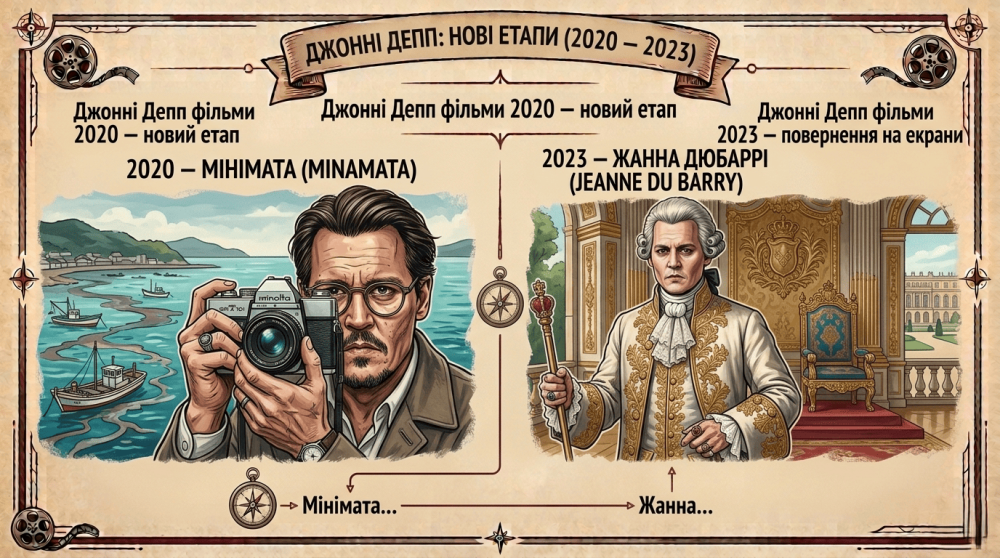 Джонни Депп фільми 2020 — новий етап Джонни Депп фільми 2023 — повернення на екрани